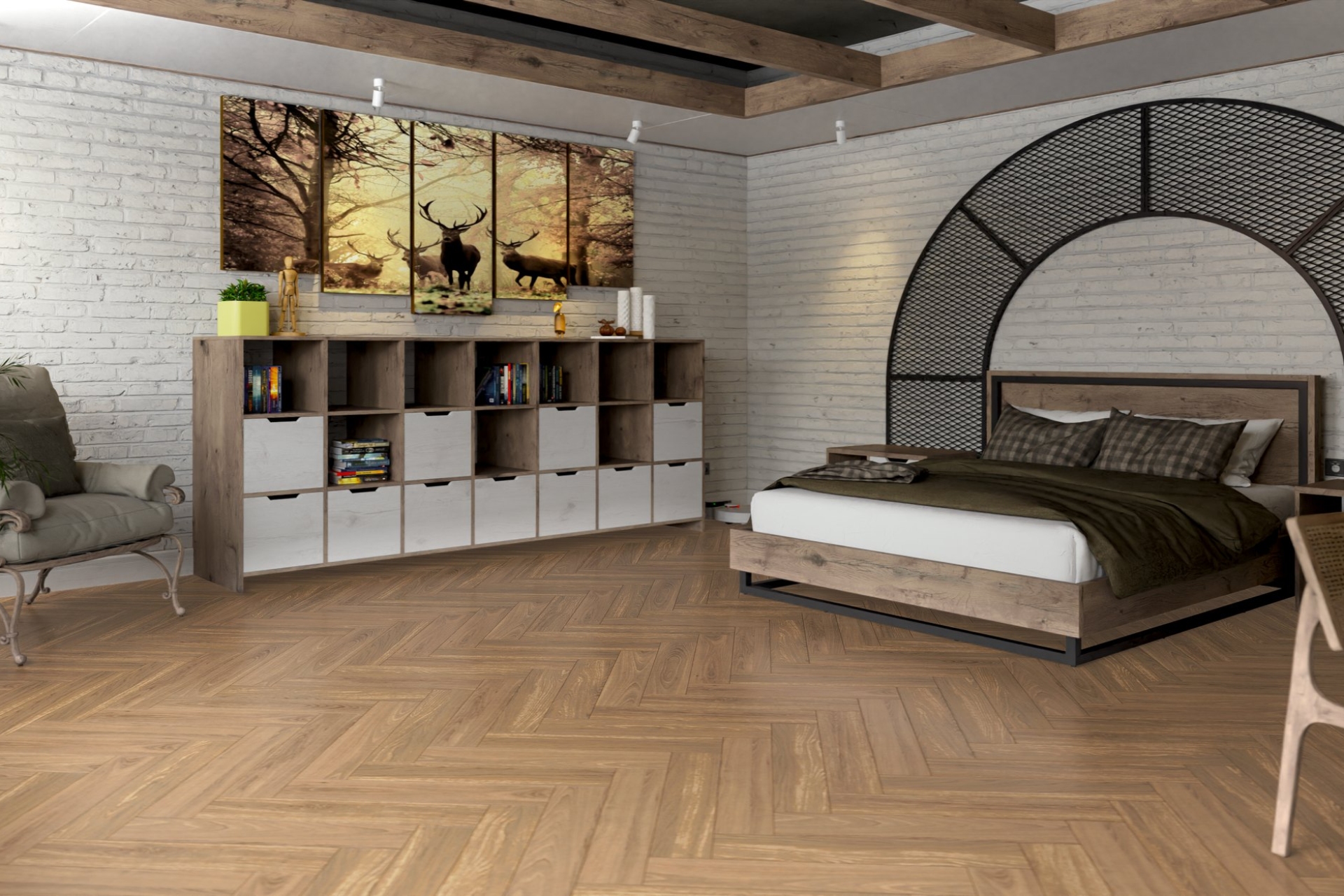 Инженерный паркет «Damy Floor» Натуральный (укладка елочкой) — купить в Новокузнецке