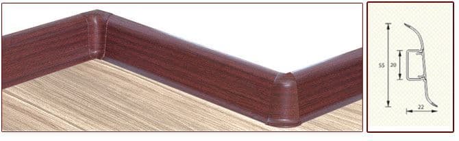 Плинтус "Идеал" пластиковый Комфорт Орех миланский (2500*22*55 мм) — купить в Новокузнецке